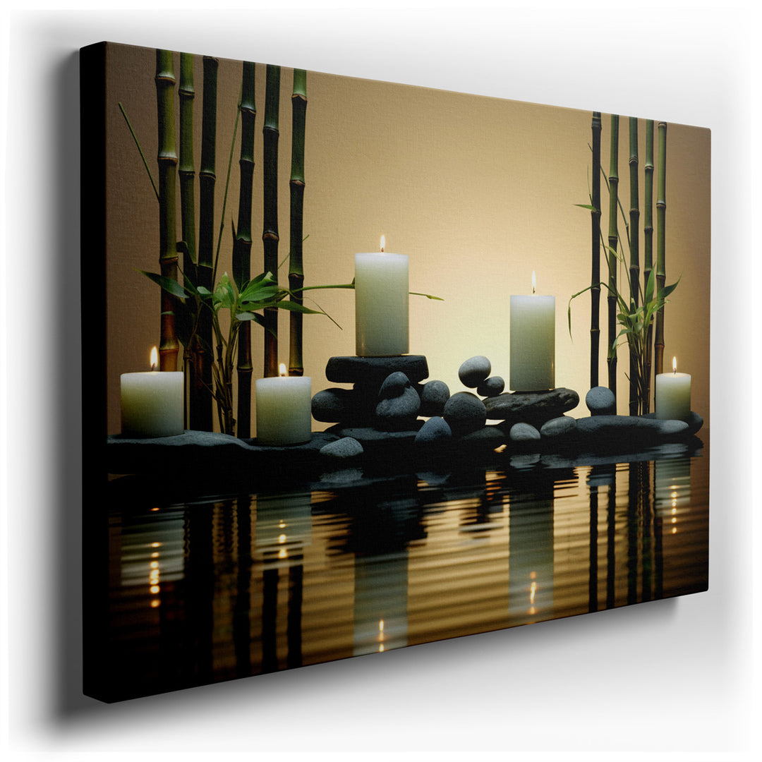 canvas print on wrapped canvas for wall decor – This exquisite wall art captures a serene tableau that evokes a deep sense of tranquility and mindfulness, making it an...