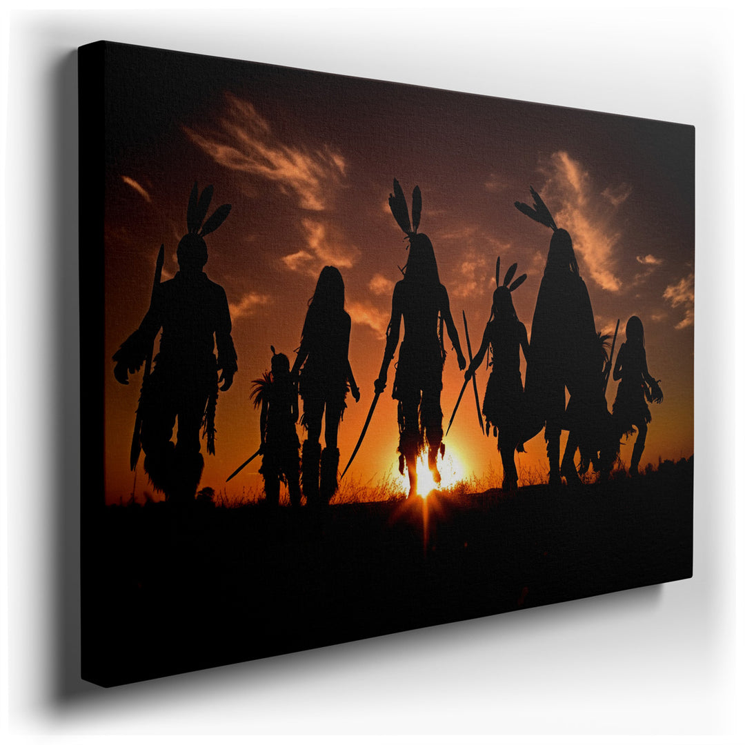 canvas print on wrapped canvas for wall decor – This wall art, a stunning visual feast, encapsulates the vibrant essence of a cultural celebration, where silhouetted fi...