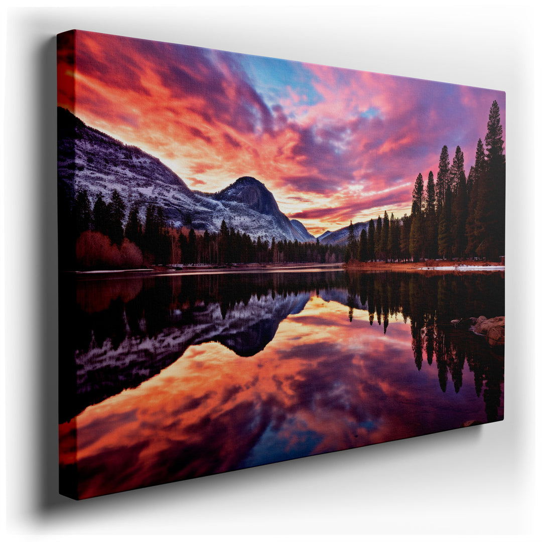 canvas print on wrapped canvas for wall decor – This exquisite wall art captures a serene and majestic landscape that is both timeless and awe-inspiring. It depicts the...