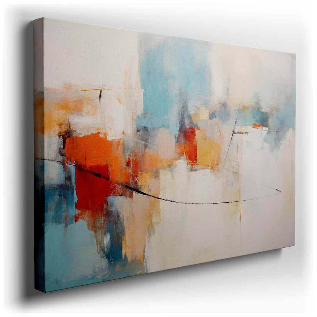 canvas print on wrapped canvas for wall decor – This exquisite wall art is a masterful representation of soft abstract art, where a harmonious blend of colorful shapes...