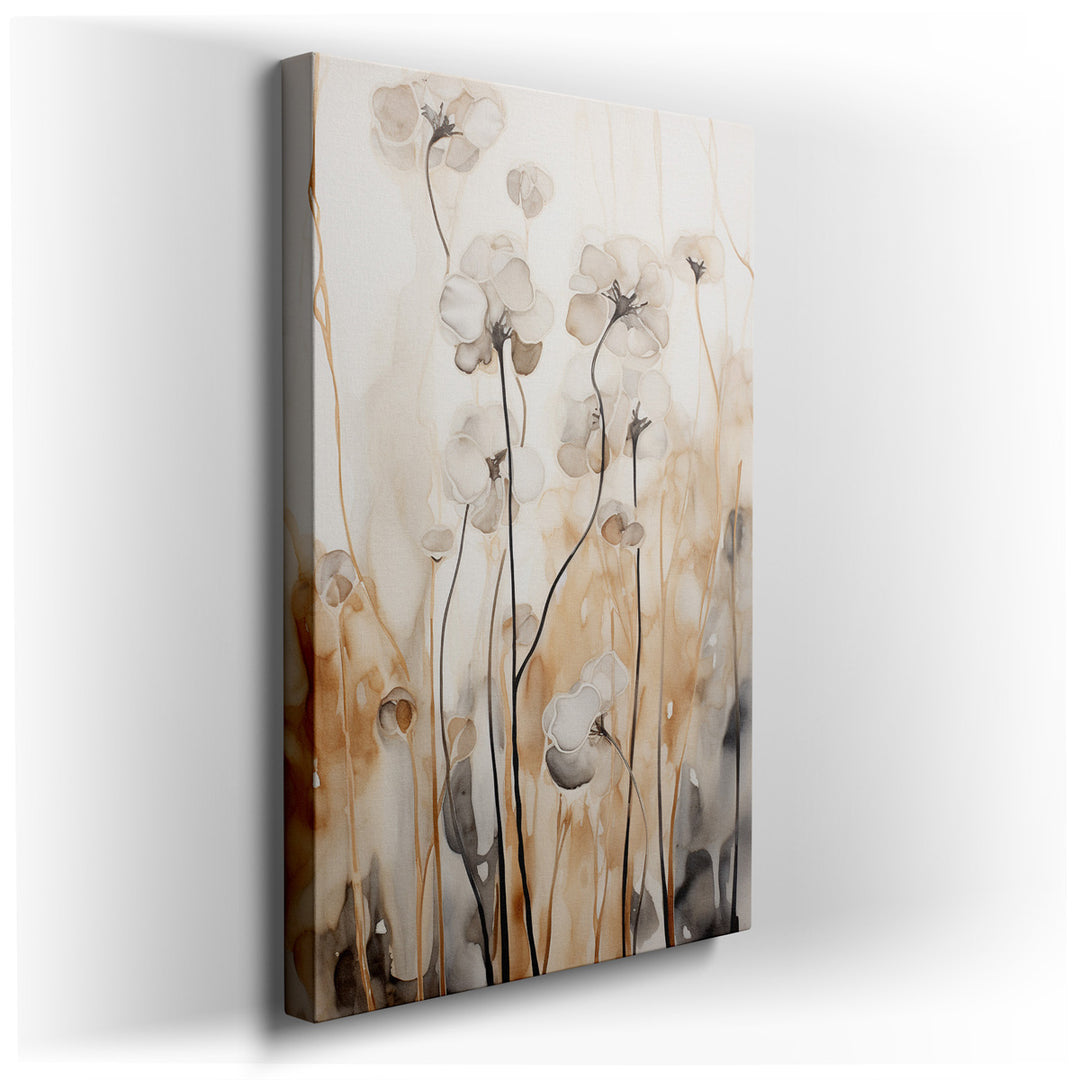 canvas print on wrapped canvas for wall decor – This exquisite abstract floral wall art is a masterful representation of the delicate and ephemeral beauty of flowers. T...