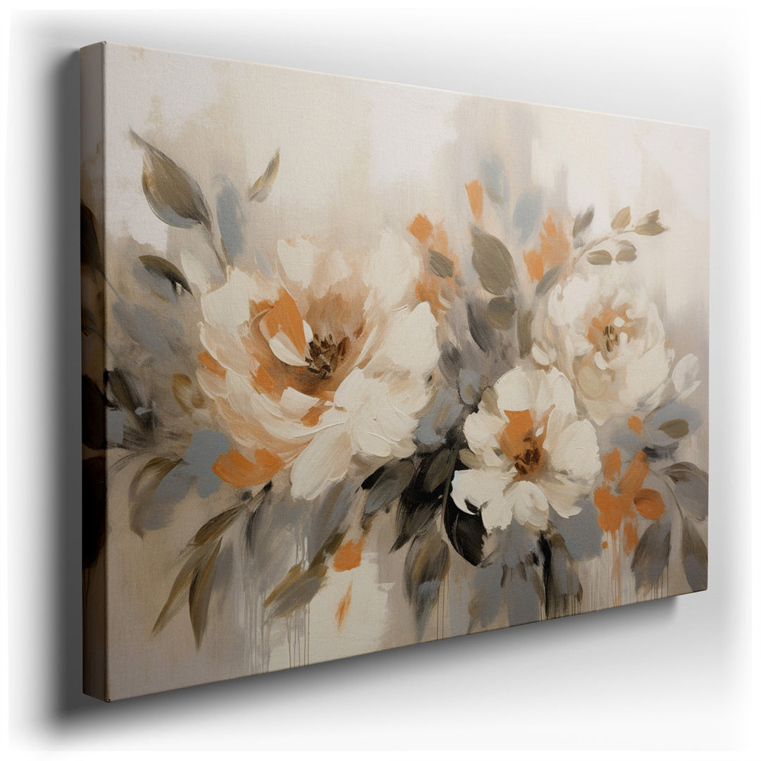 canvas print on wrapped canvas for wall decor – This exquisite wall art, a masterful composition of soft-hued flowers, offers a visual retreat into a world of gentle to...