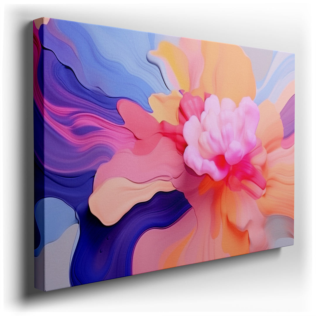canvas print on wrapped canvas for wall decor – This captivating wall art is a masterful representation of abstract floral artistry, where the essence of nature’s delic...