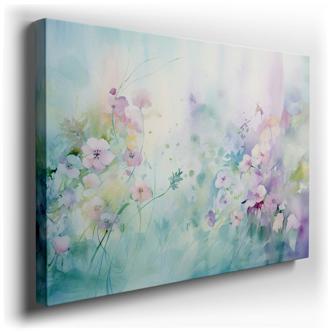 canvas print on wrapped canvas for wall decor – This exquisite watercolor wall art is a masterful display of artistic elegance and subtlety, featuring a lush bouquet of...