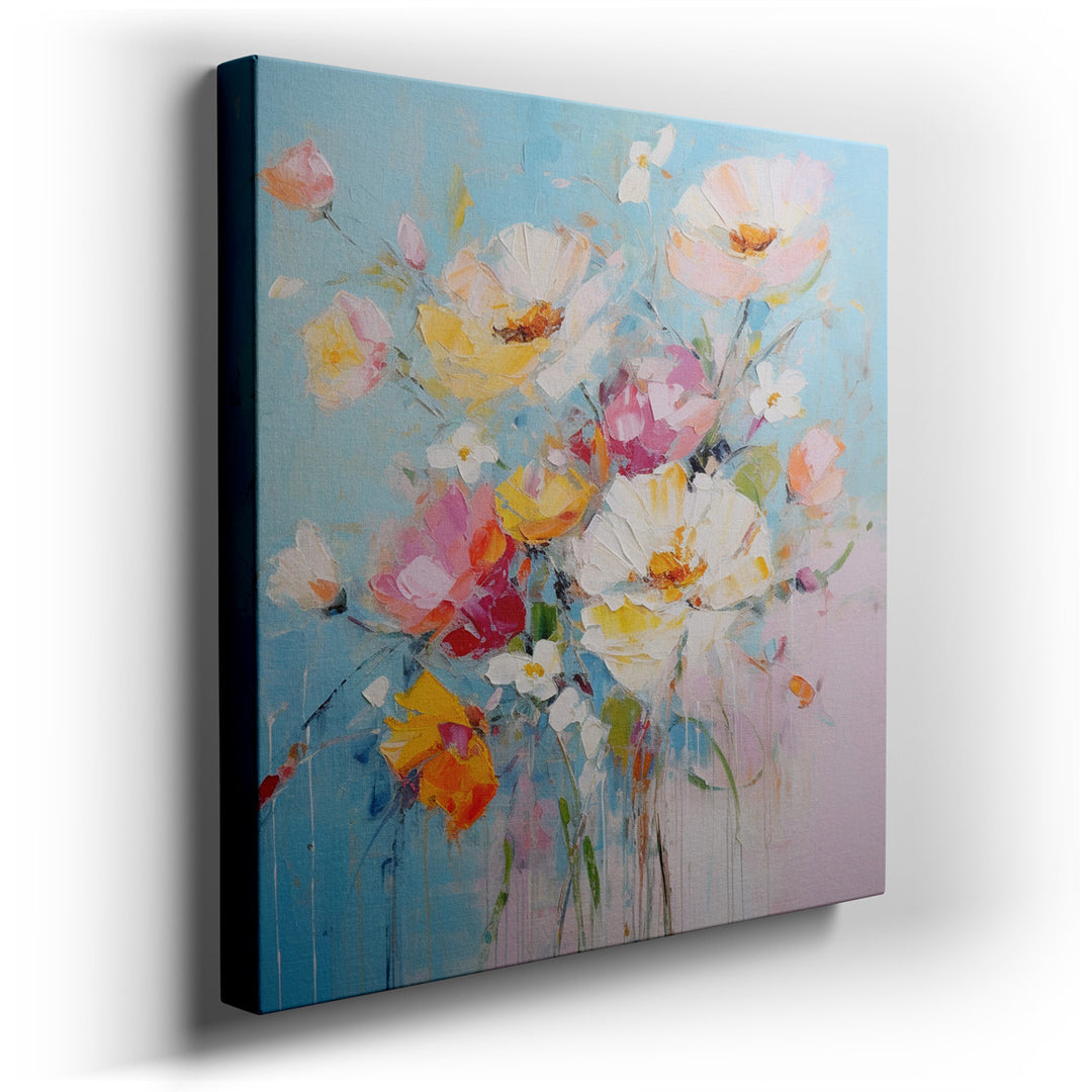 canvas print on wrapped canvas for wall decor – This enchanting wall art, a masterpiece of floral artistry, is a celebration of the gentle beauty of spring. It features...