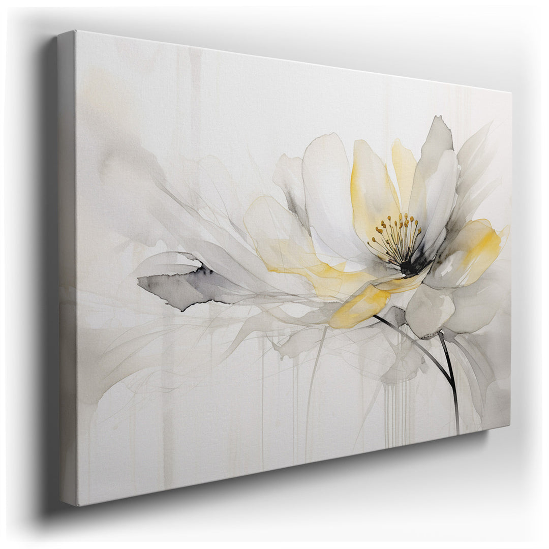 canvas print on wrapped canvas for wall decor – This exquisite watercolor wall art, masterfully rendered with a delicate touch, captures the ethereal beauty of a flower...