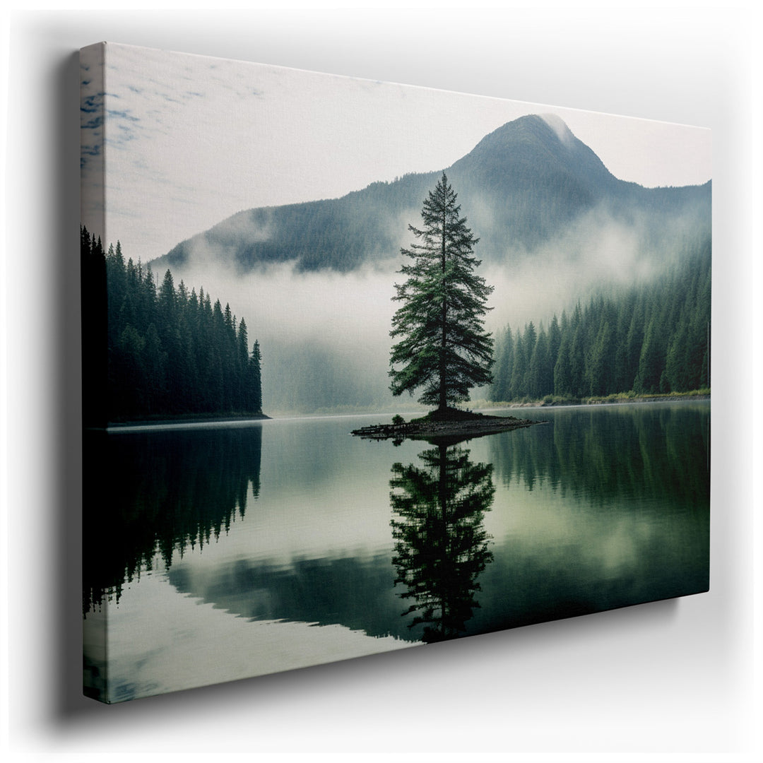 canvas print on wrapped canvas for wall decor – This wall art captures a scene of profound tranquility and natural beauty, ideal for creating a peaceful atmosphere in a...