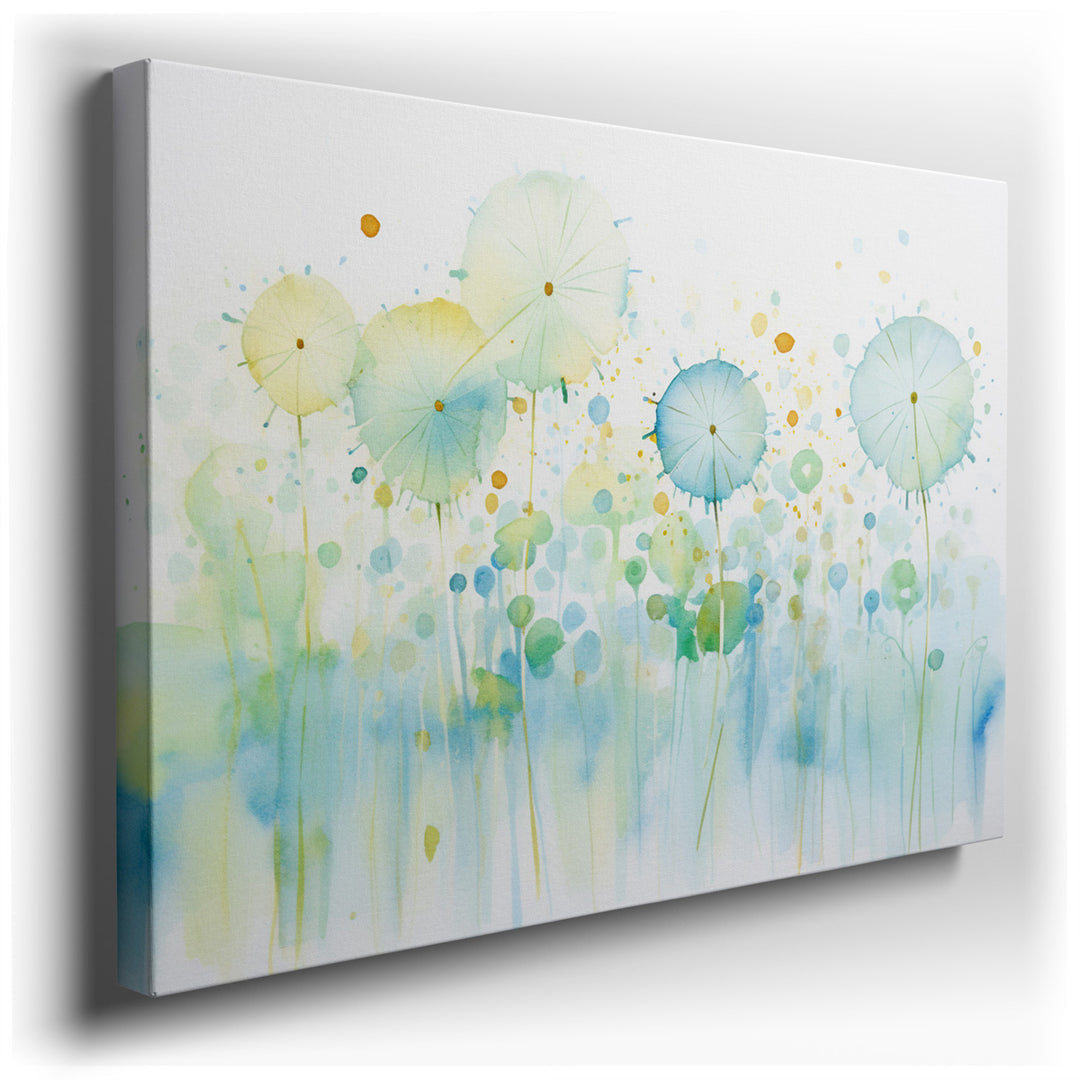 canvas print on wrapped canvas for wall decor – This exquisite watercolor wall art, characterized by its abstract depiction of soft blue floral forms, is a masterpiece...