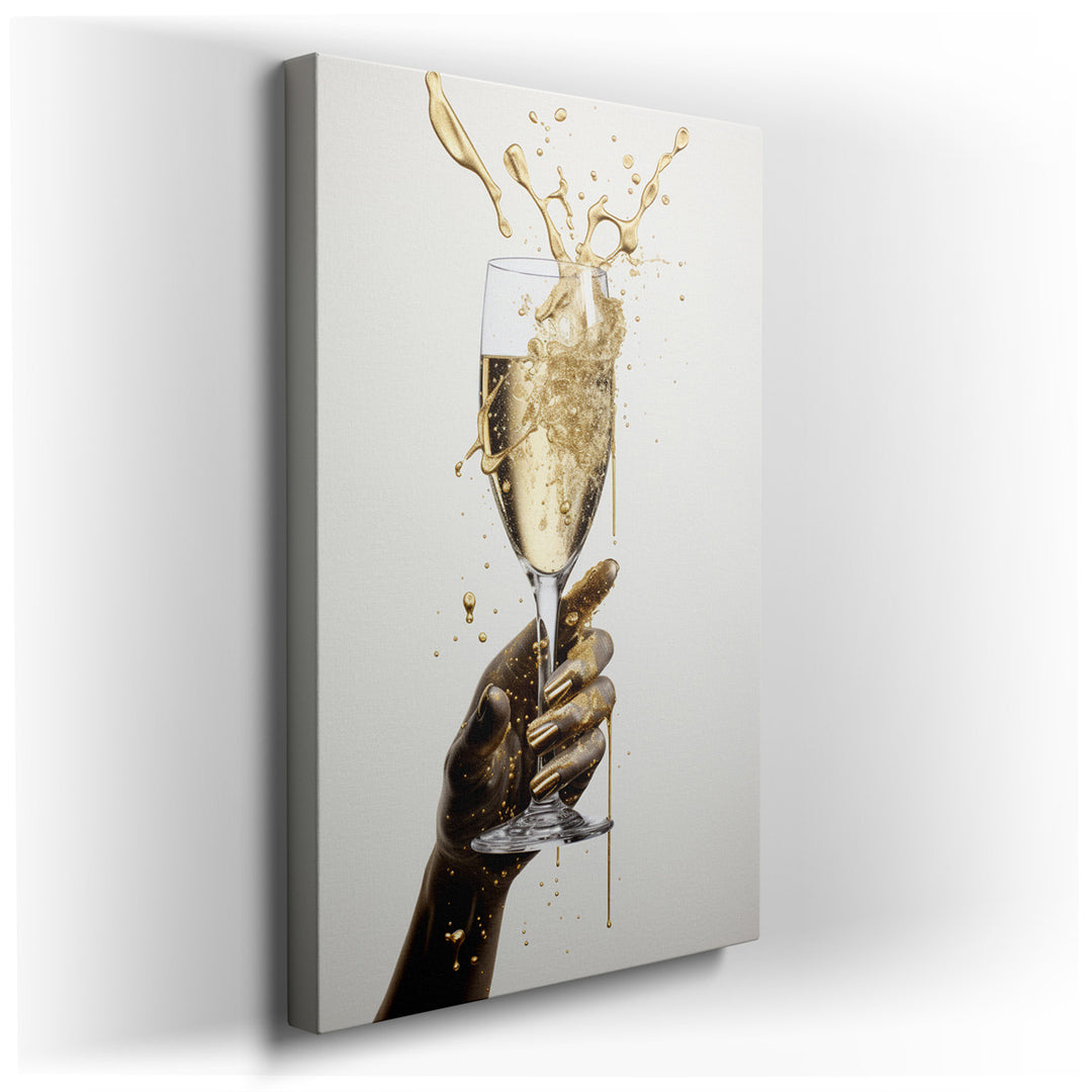 canvas print on wrapped canvas for wall decor – This wall art is a captivating portrayal of celebration and elegance, encapsulated through the dynamic imagery of a cham...