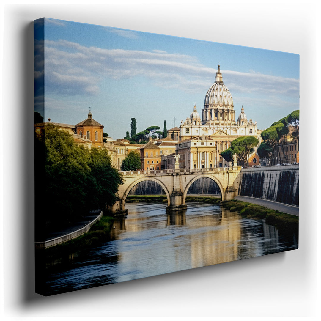 canvas print on wrapped canvas for wall decor – This wall art, a mesmerizing depiction of St. Peter's Basilica, is not just a work of art but a portal to the spiritual...