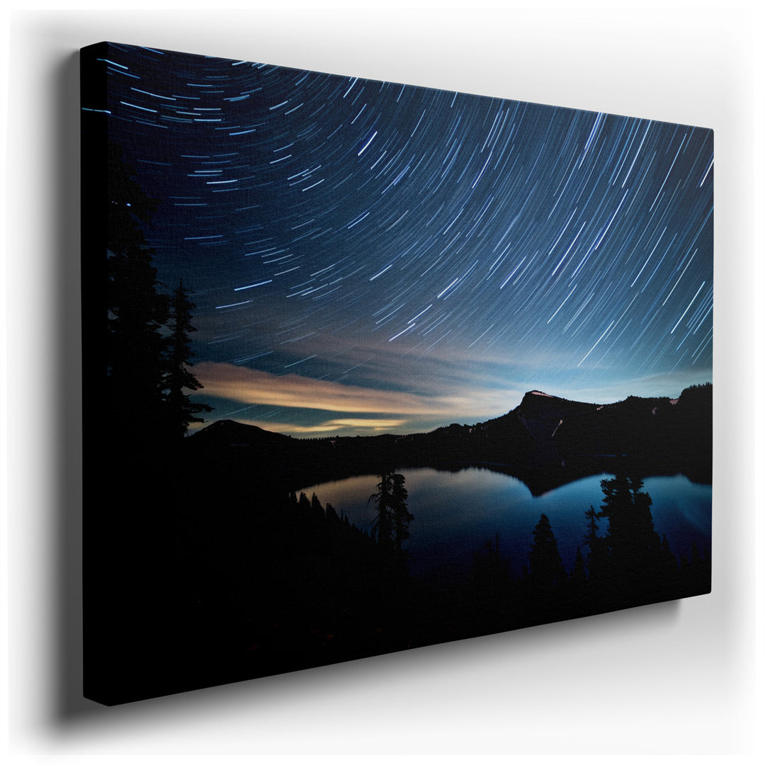 canvas print on wrapped canvas for wall decor – This captivating wall art, a masterful time-lapse photo transformed into a large canvas piece, encapsulates the awe-insp...