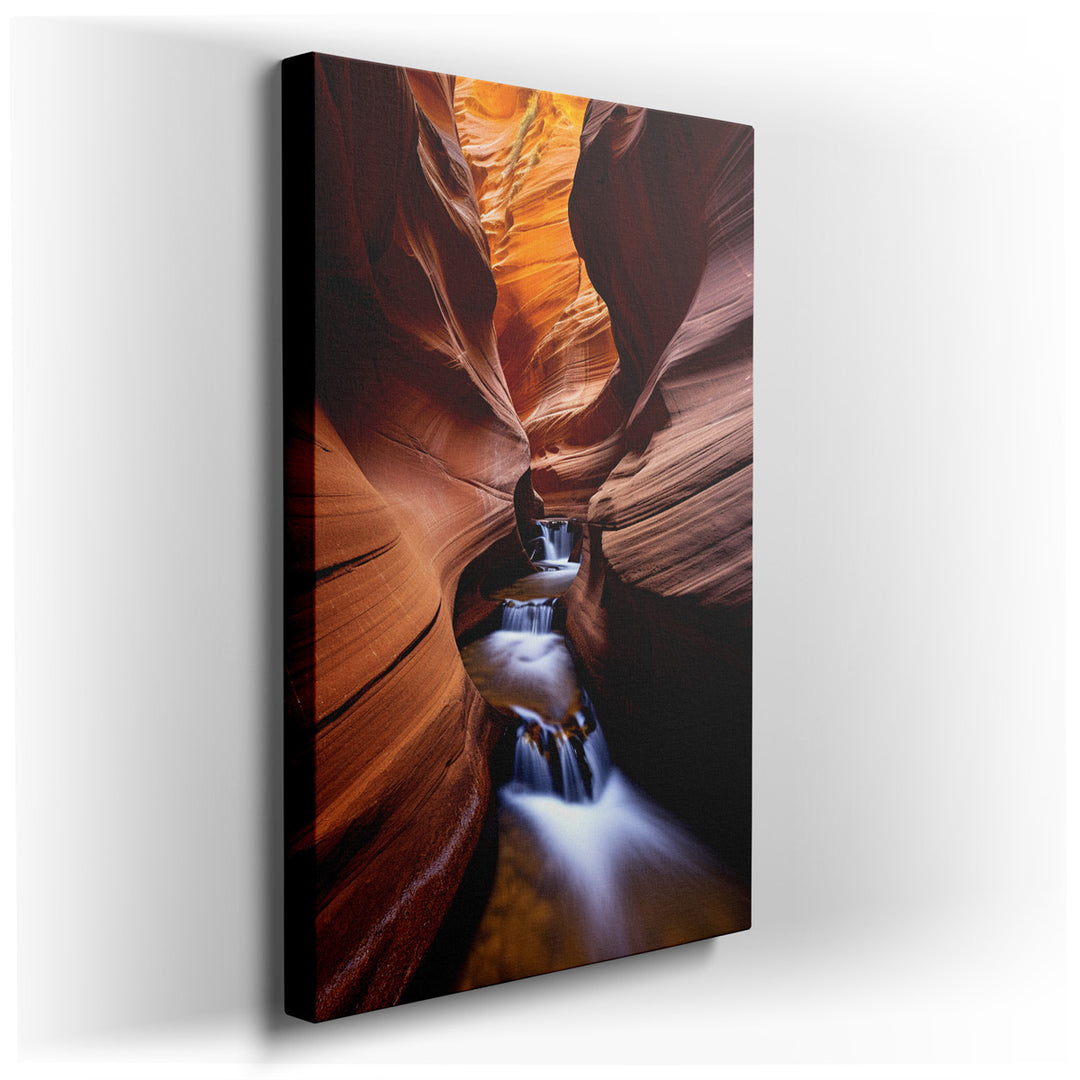 canvas print on wrapped canvas for wall decor – This wall art, a stunning portrayal of Antelope Canyon, is a masterpiece that captures the essence of one of nature's mo...