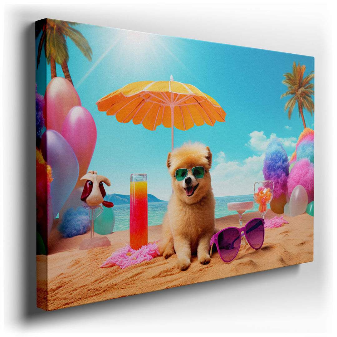 canvas print on wrapped canvas for wall decor – Imagine a wall art that captures the quintessence of summer joy and playful relaxation, a piece that can instantly brigh...