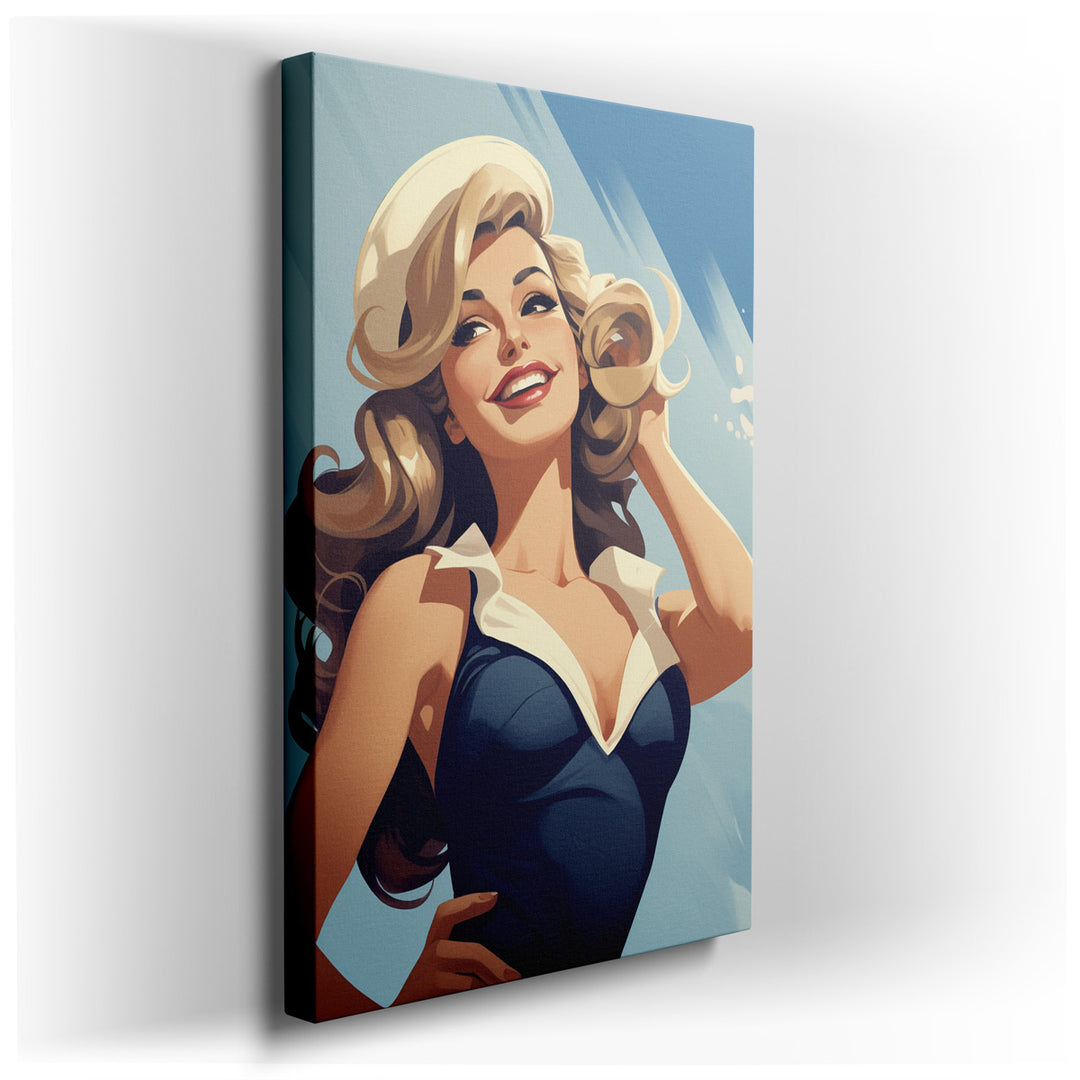 canvas print on wrapped canvas for wall decor – This wall art is a vibrant and captivating portrait that exudes the essence of summer days spent by the sea. It features...