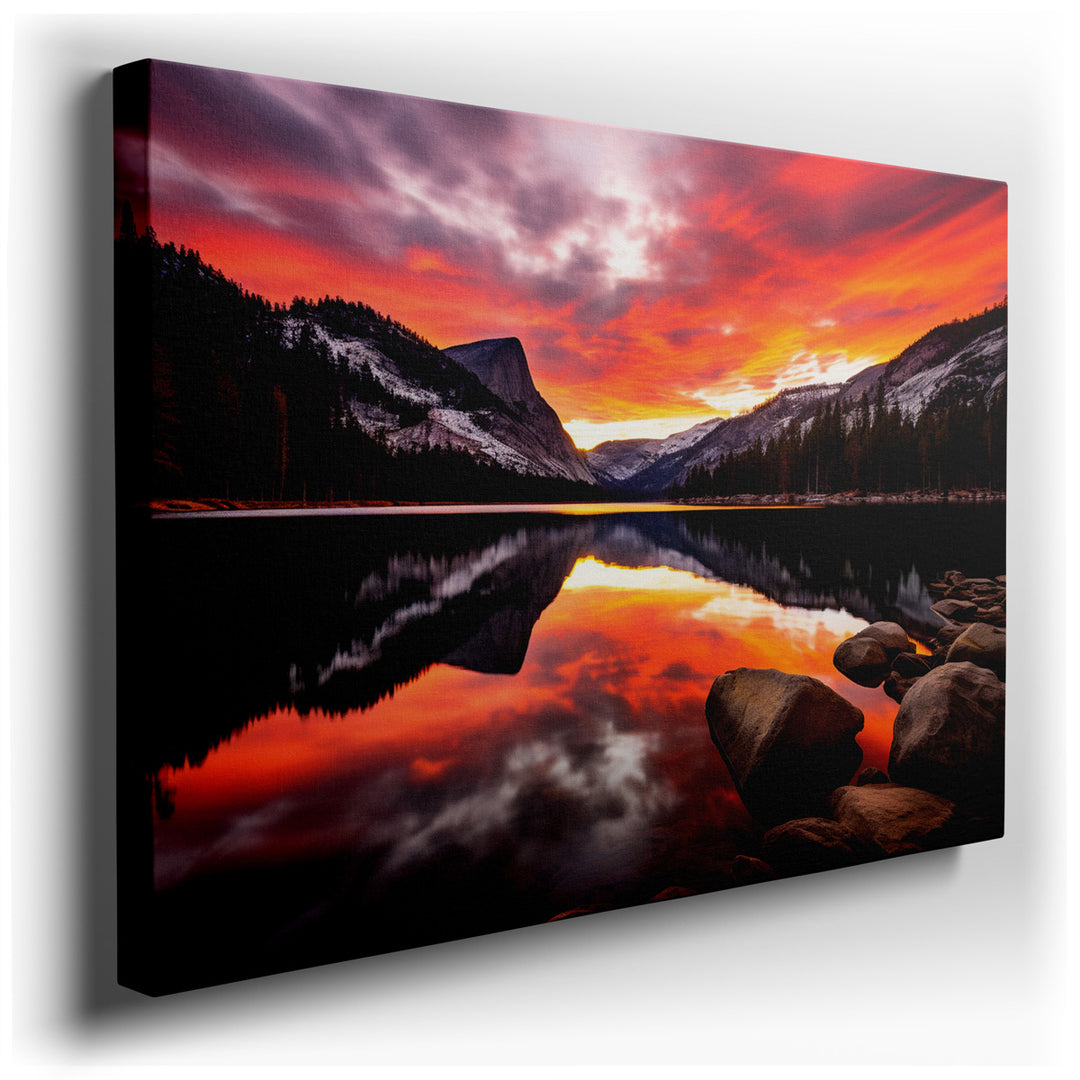 canvas print on wrapped canvas for wall decor – Imagine a wall art that captures the essence of a breathtaking sunrise in Yosemite National Park, a masterpiece that viv...