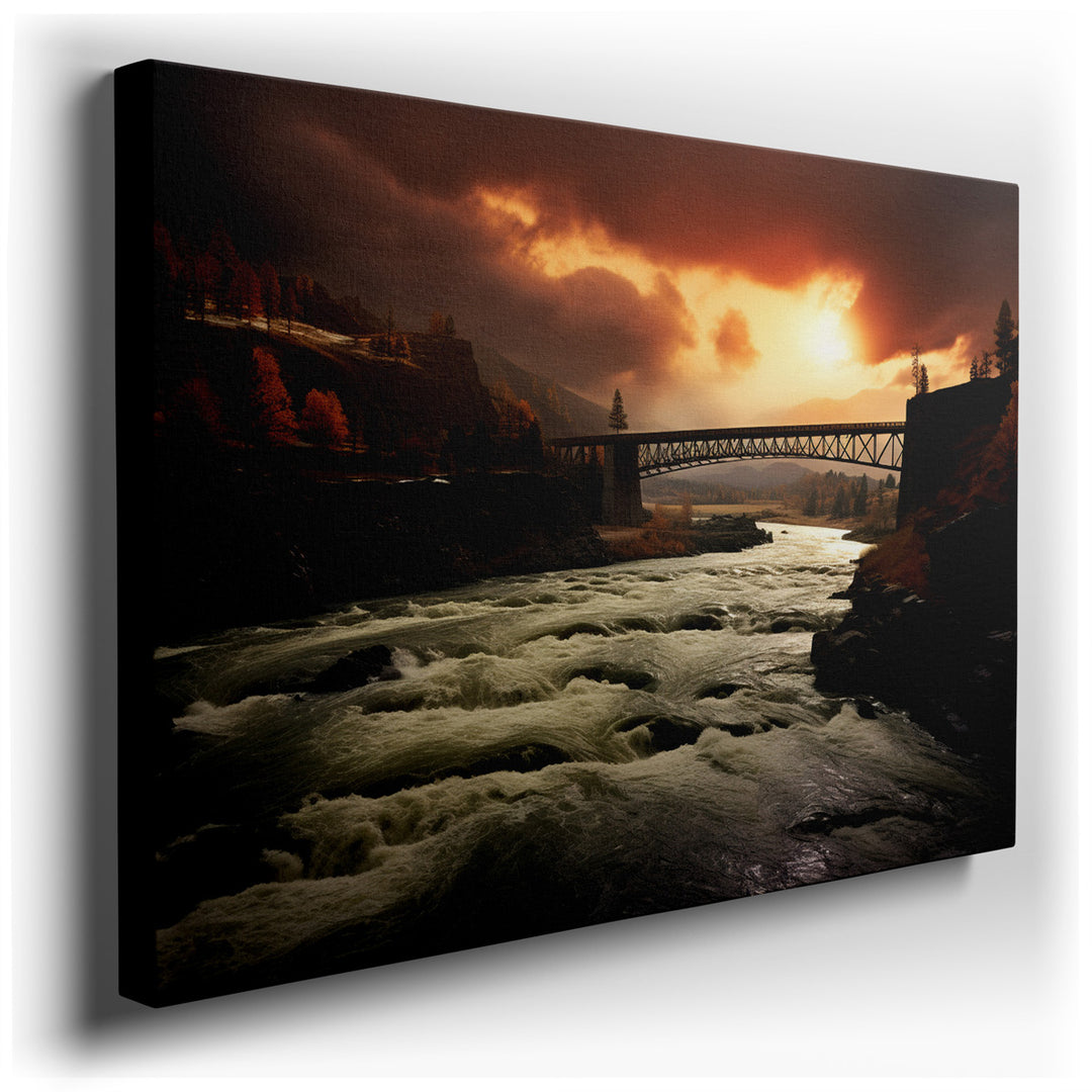 canvas print on wrapped canvas for wall decor – This captivating wall art presents a scene of breathtaking beauty and dynamic contrast, capturing a moment where nature...