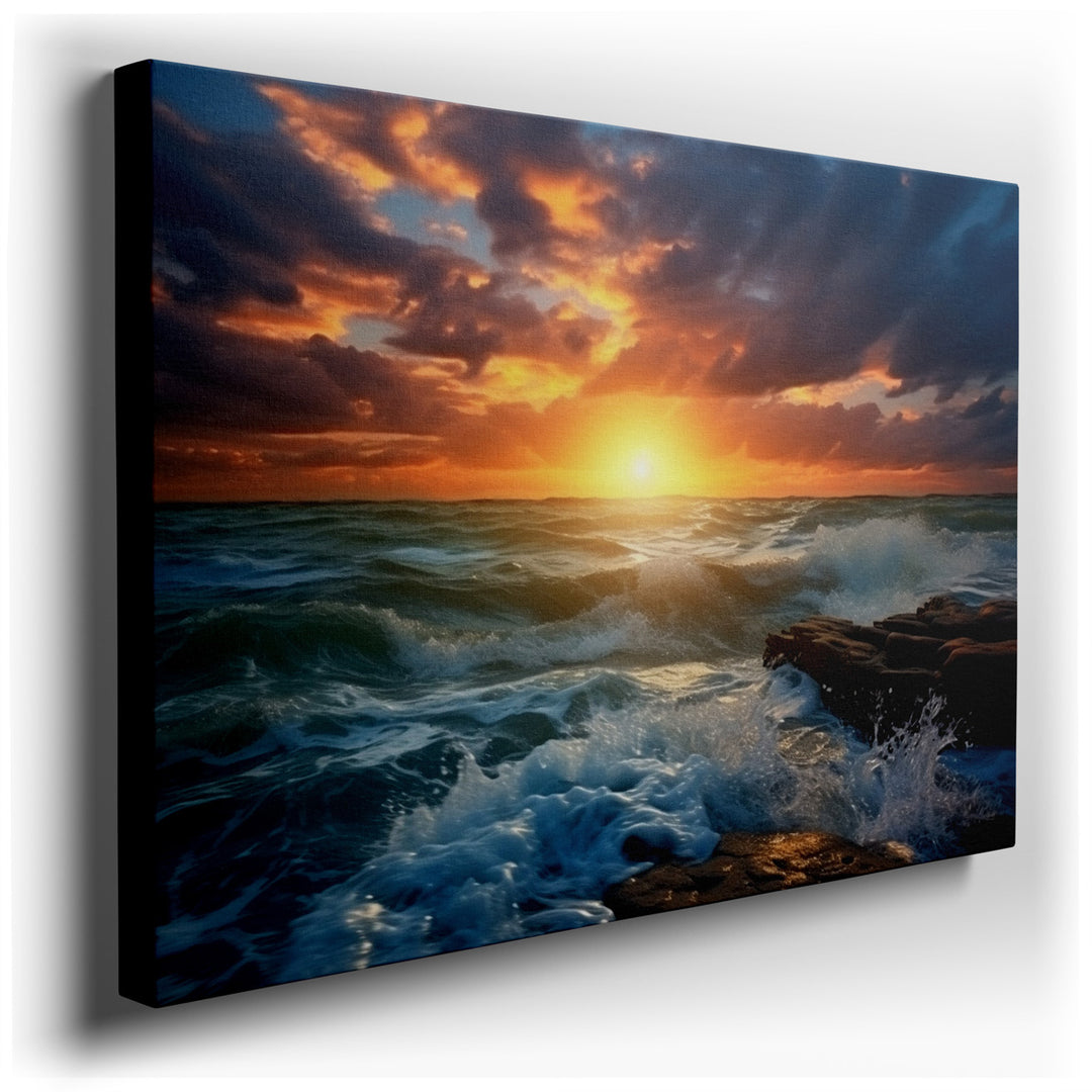 canvas print on wrapped canvas for wall decor – This wall art captures a moment of raw natural power and serene beauty, making it a captivating addition to any room. Th...