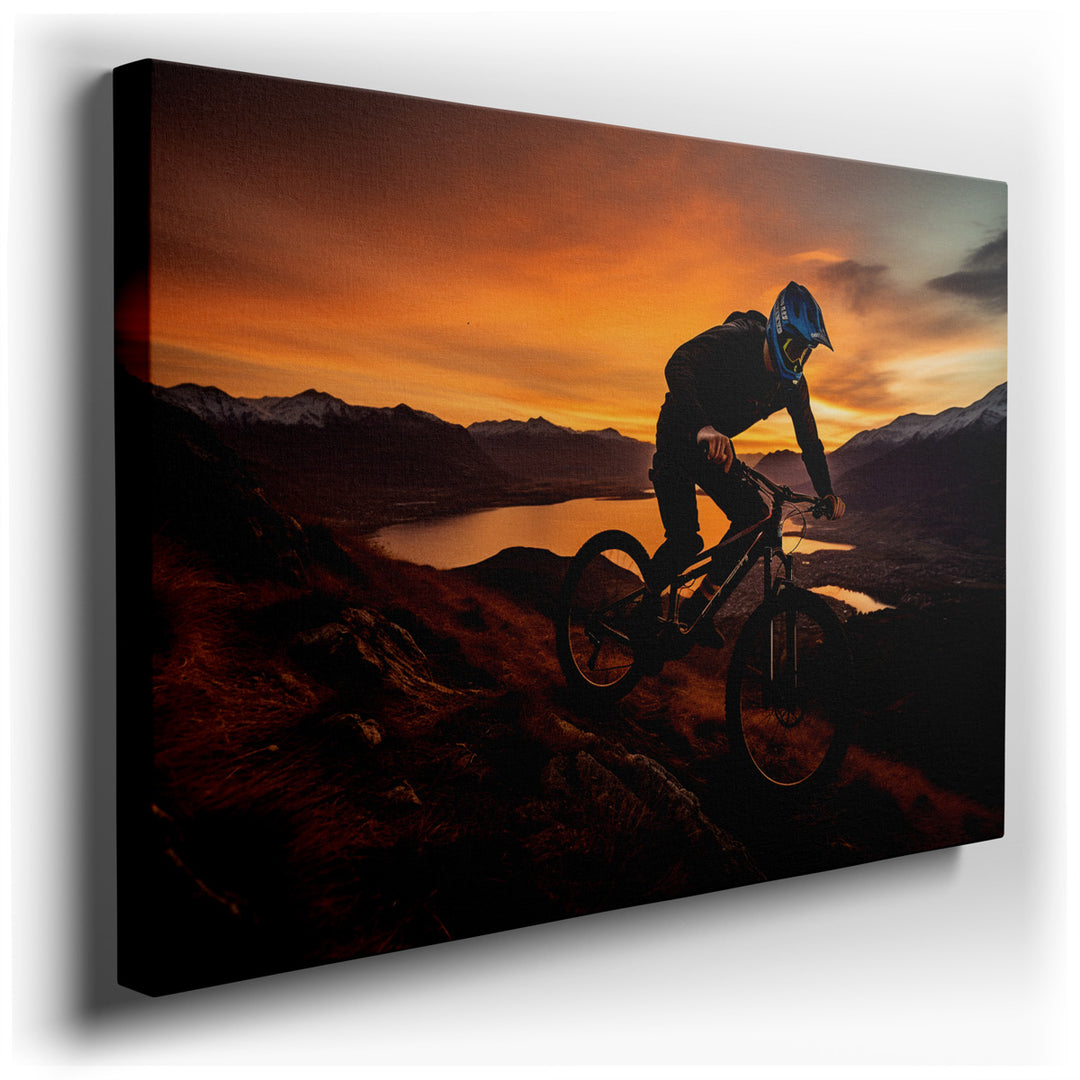 canvas print on wrapped canvas for wall decor – This wall art captures a breathtaking scene that embodies the essence of adventure and the indomitable spirit of the out...