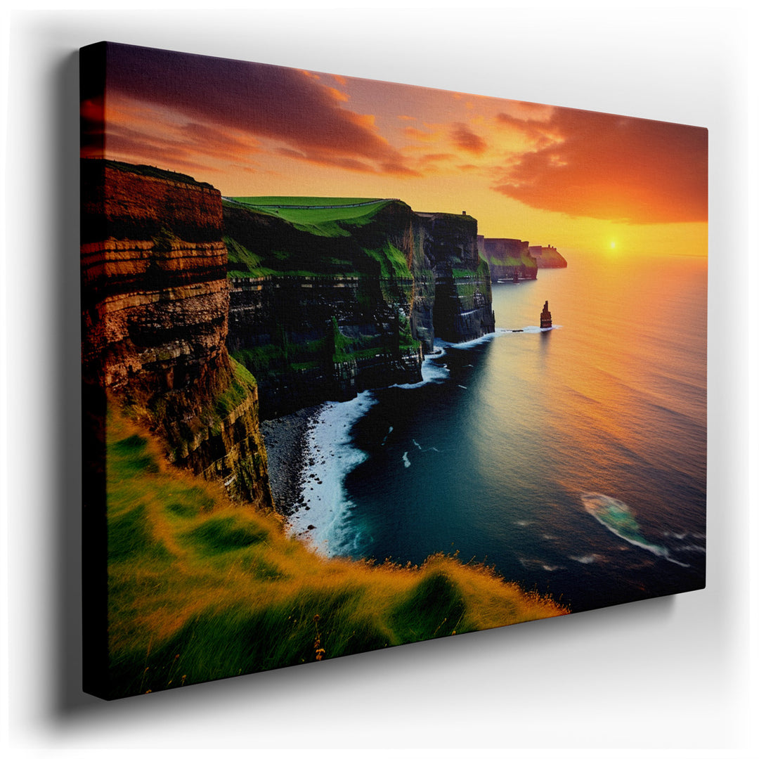 canvas print on wrapped canvas for wall decor – Imagine a wall art that captures the essence of nature's grandeur, where the breathtaking cliffs dramatically plunge int...
