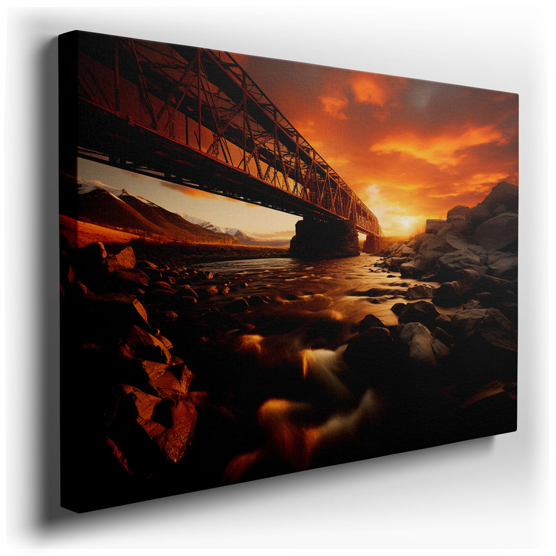 canvas print on wrapped canvas for wall decor – This wall art, a captivating portrayal of the serene interplay between nature and human ingenuity, would make a profound...