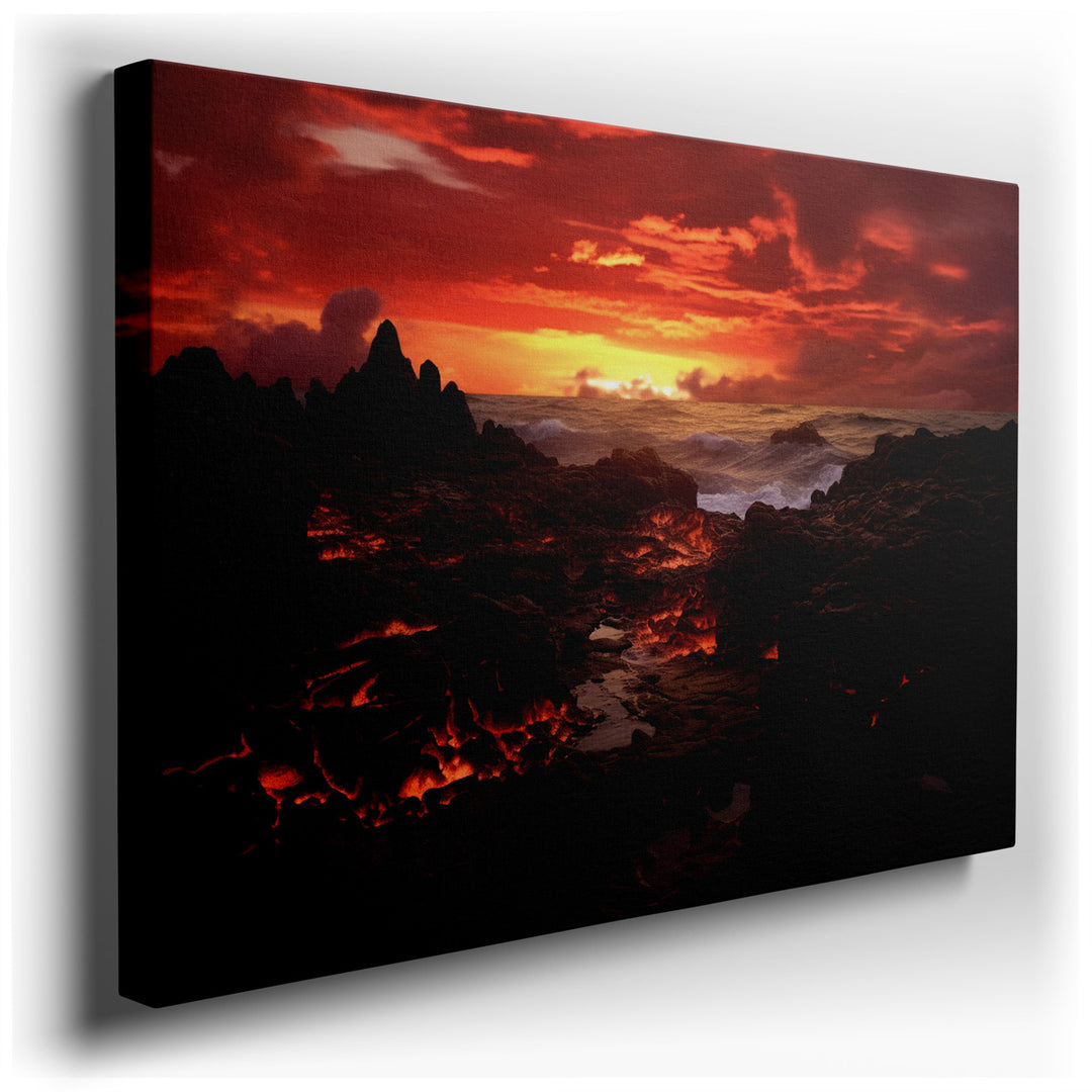 canvas print on wrapped canvas for wall decor – This wall art is a masterful portrayal of nature's raw power and sublime beauty, encapsulating a moment where the earth'...