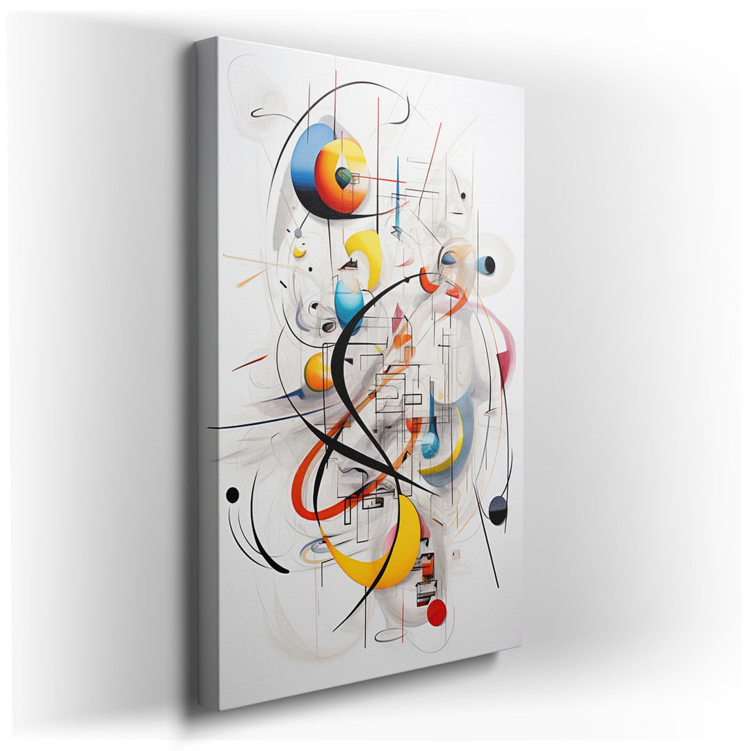 canvas print on wrapped canvas for wall decor – This wall art is a captivating abstract composition that exudes vibrancy and kinetic energy, making it a striking additi...