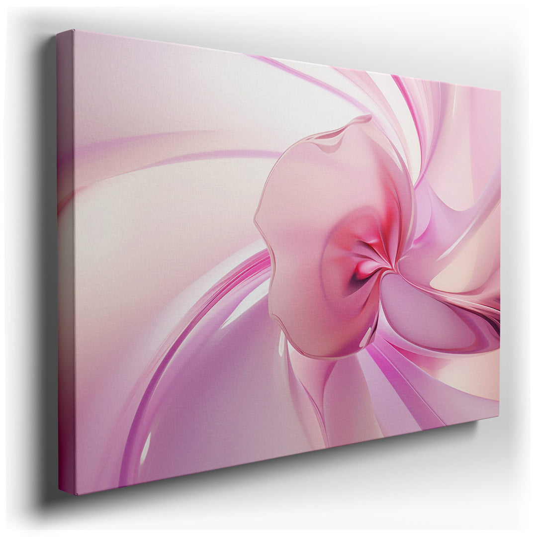 canvas print on wrapped canvas for wall decor – This wall art, a mesmerizing composition of swirling abstract pink petals, is a masterpiece of contemporary art that cap...