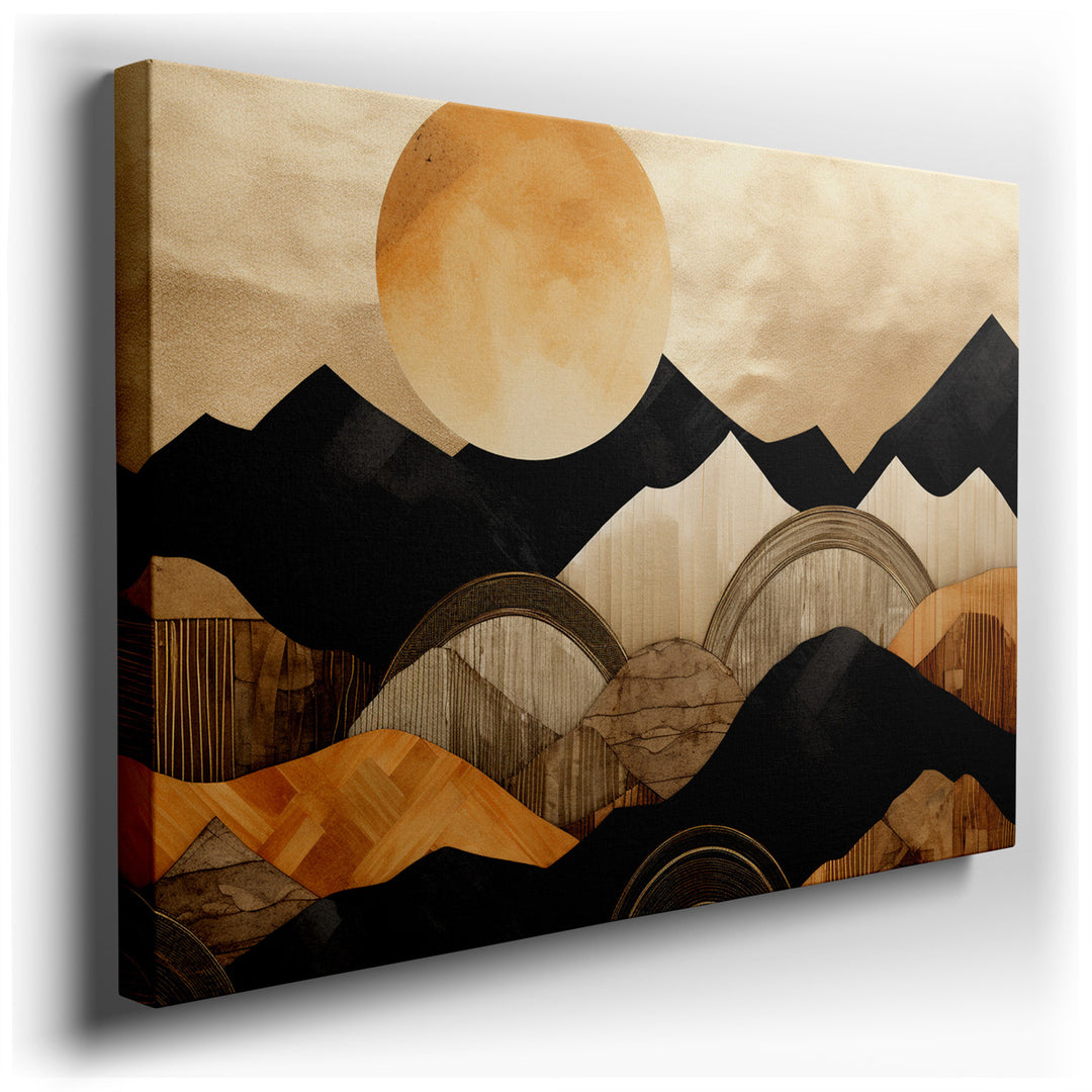 canvas print on wrapped canvas for wall decor – This exquisite wall art, an abstract landscape, masterfully captures the essence of nature's grandeur through a unique a...