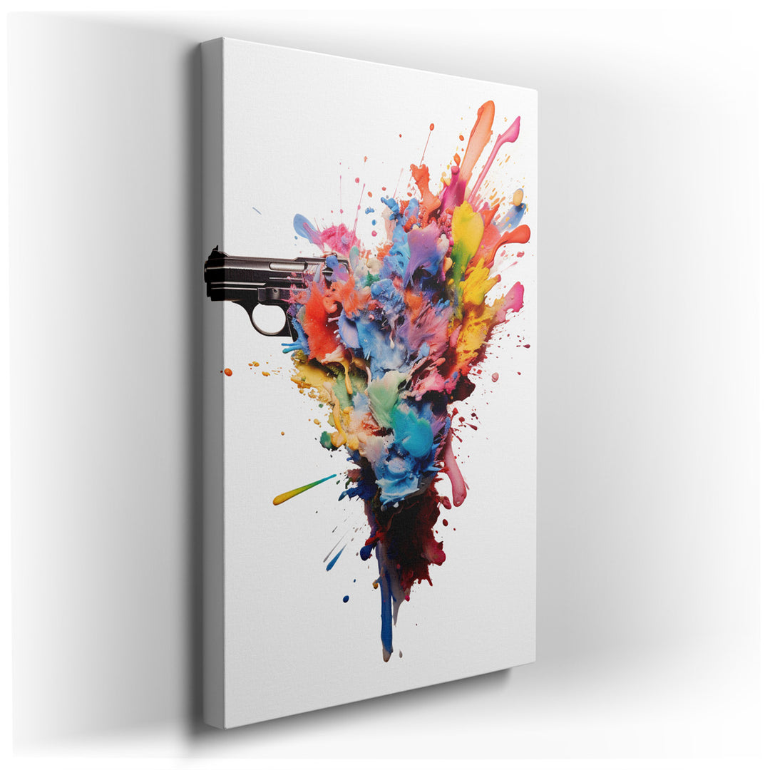 canvas print on wrapped canvas for wall decor – This wall art, a compelling and thought-provoking piece, captures the viewer's attention immediately with its central mo...