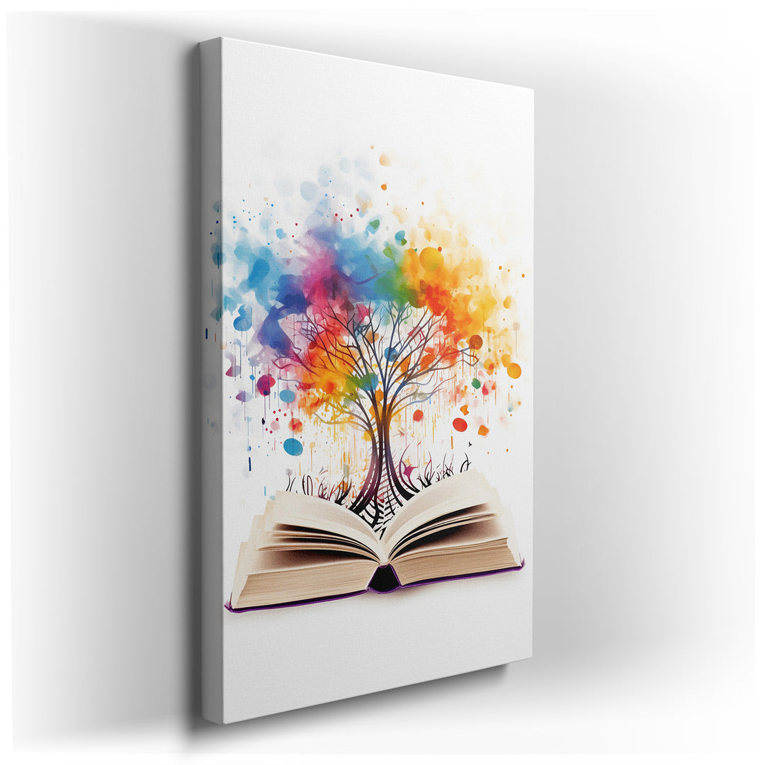 The Tree of Knowledge, Symbolized by a Book, Represents the Strength of Education and Creativity - Large Canvas Wall