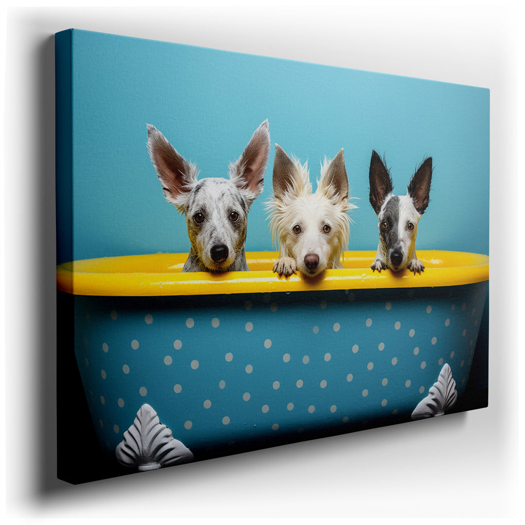 canvas print on wrapped canvas for wall decor – This enchanting wall art captures a truly whimsical and heartwarming scene that is sure to bring a smile to anyone's fac...