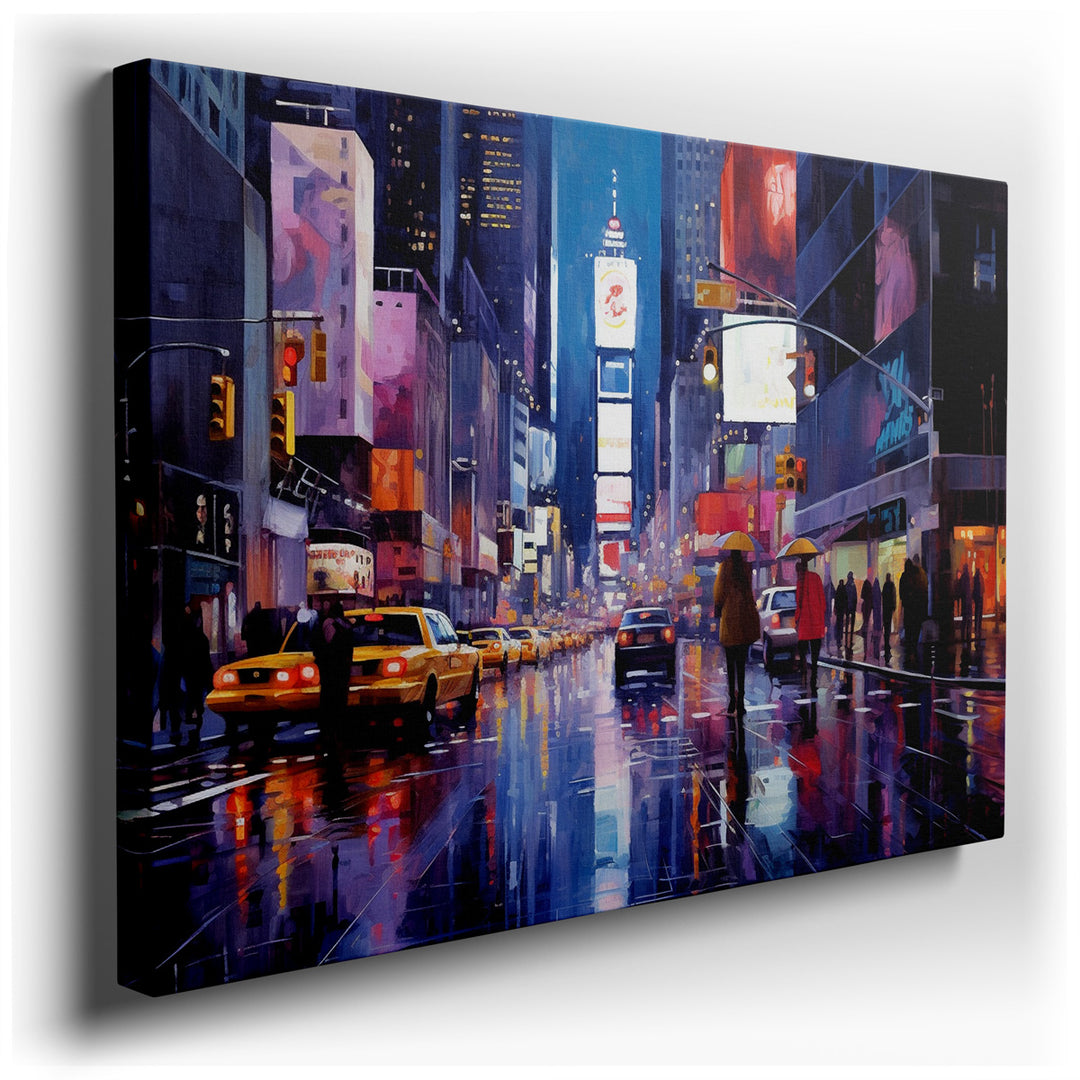 canvas print on wrapped canvas for wall decor – This wall art is a mesmerizing depiction of Times Square at night, an iconic location known for its pulsating energy and...