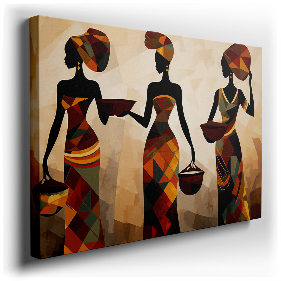 canvas print on wrapped canvas for wall decor – This captivating wall art is a celebration of cultural heritage and the enduring strength of community traditions, depic...