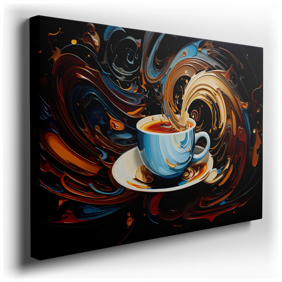 canvas print on wrapped canvas for wall decor – This wall art, a mesmerizing composition that captures both the essence of a simple daily ritual and the boundless realm...