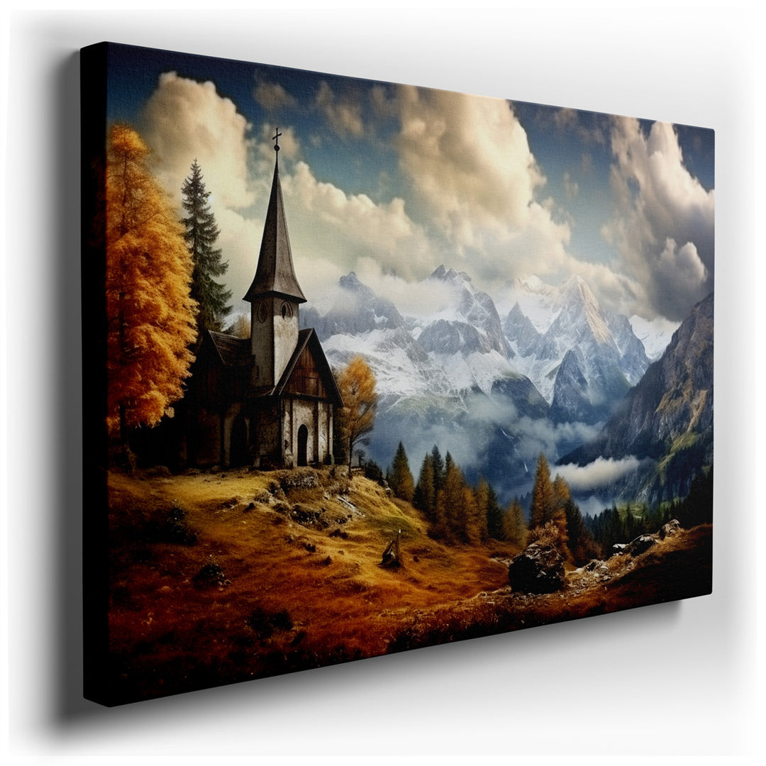 canvas print on wrapped canvas for wall decor – This enchanting wall art captures a serene and idyllic landscape that is both soothing and visually striking, making it...