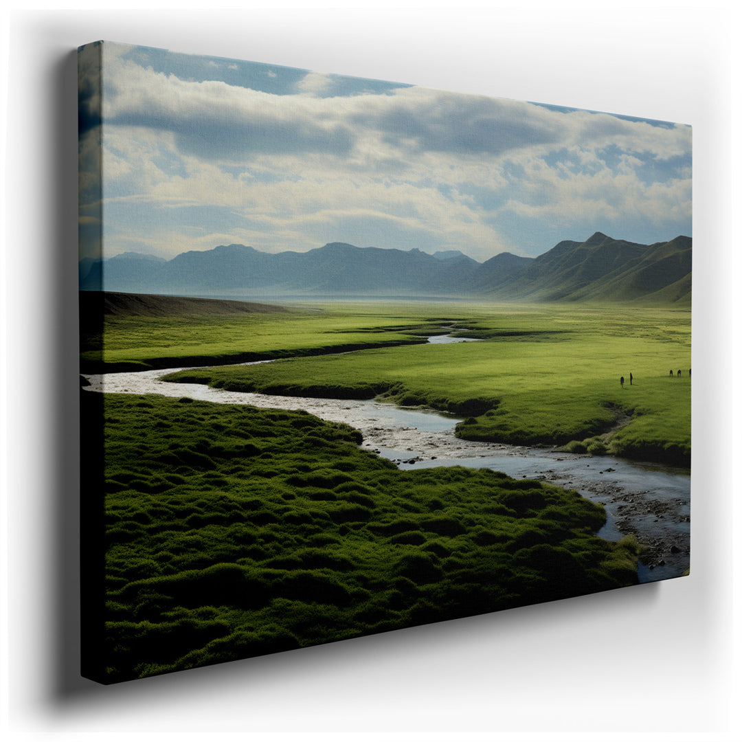 canvas print on wrapped canvas for wall decor – This captivating wall art, rich in detail and emotion, portrays a serene landscape that would be a perfect addition to a...