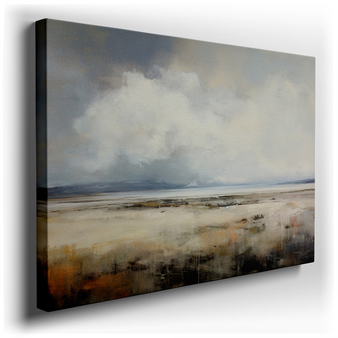 canvas print on wrapped canvas for wall decor – This exquisite wall art, an abstract representational landscape, masterfully captures the essence of serenity and tranqu...