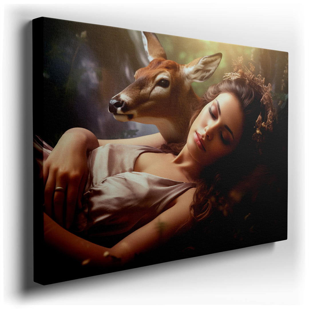 canvas print on wrapped canvas for wall decor – The wall art captures a profoundly serene and enchanting scene, one that invites viewers into a world where tranquility...