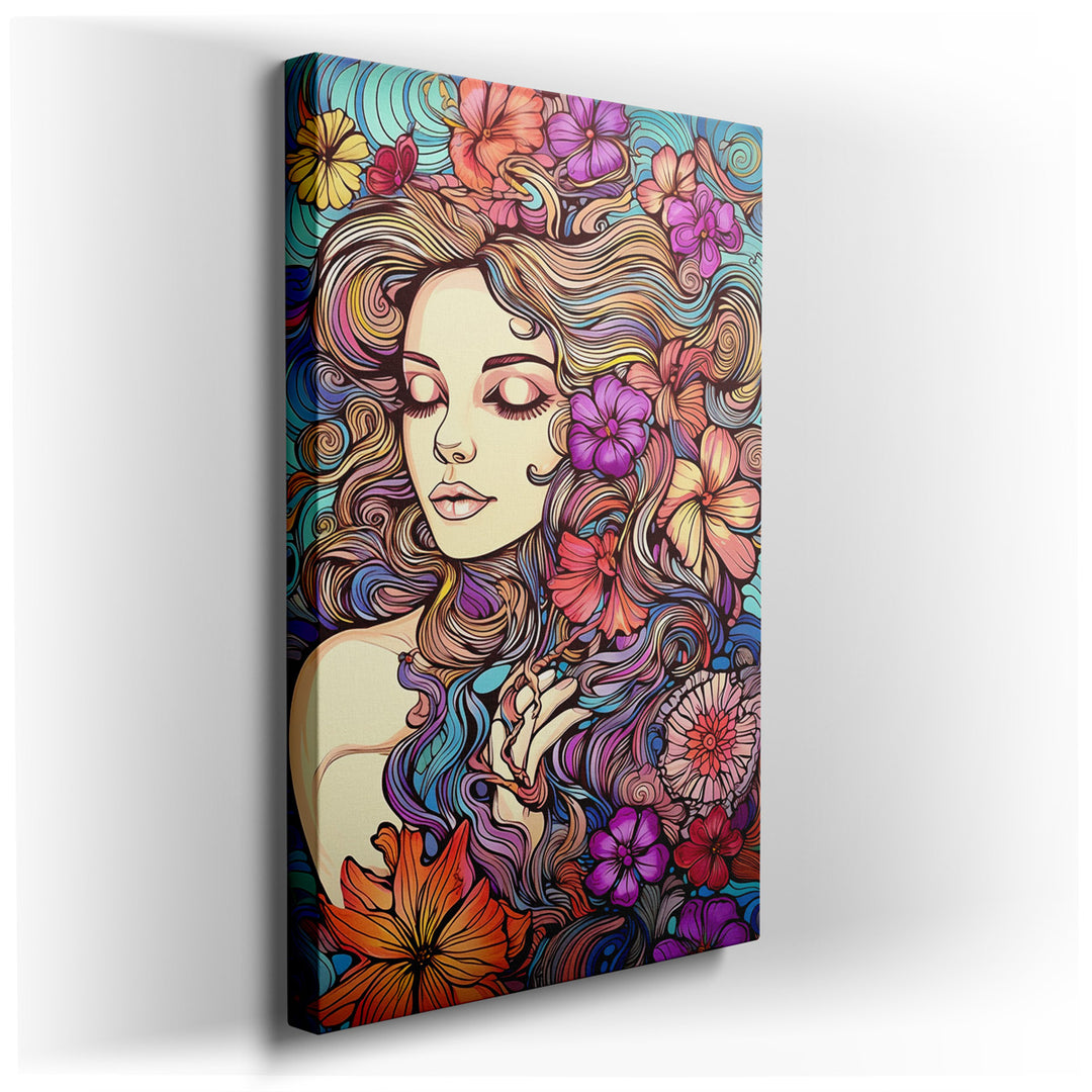 canvas print on wrapped canvas for wall decor – This exquisite wall art captures the essence of tranquility and the vibrant spirit of nature through the depiction of a...