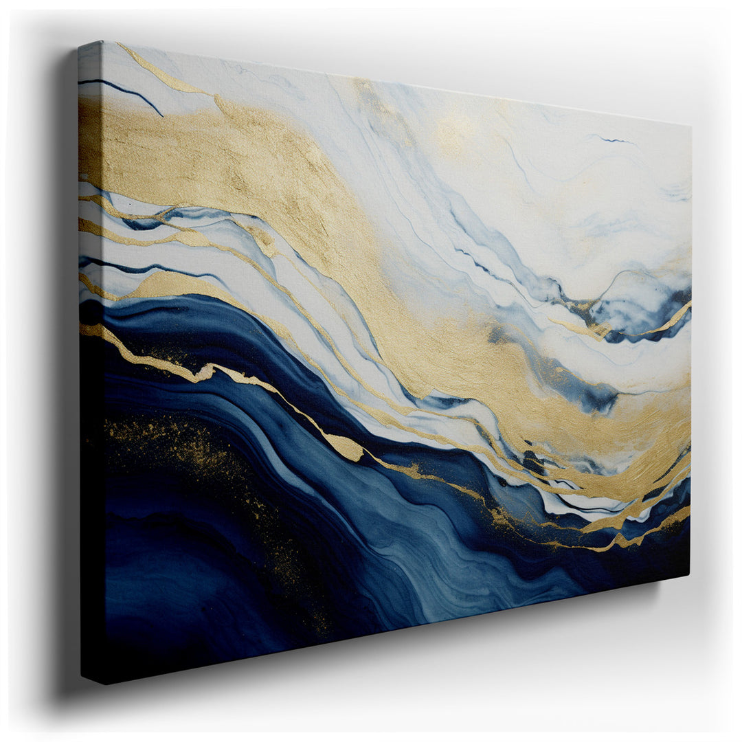 canvas print on wrapped canvas for wall decor – This exquisite wall art portrays a tranquil seascape, where the vast ocean stretches endlessly under a luminous, expansi...