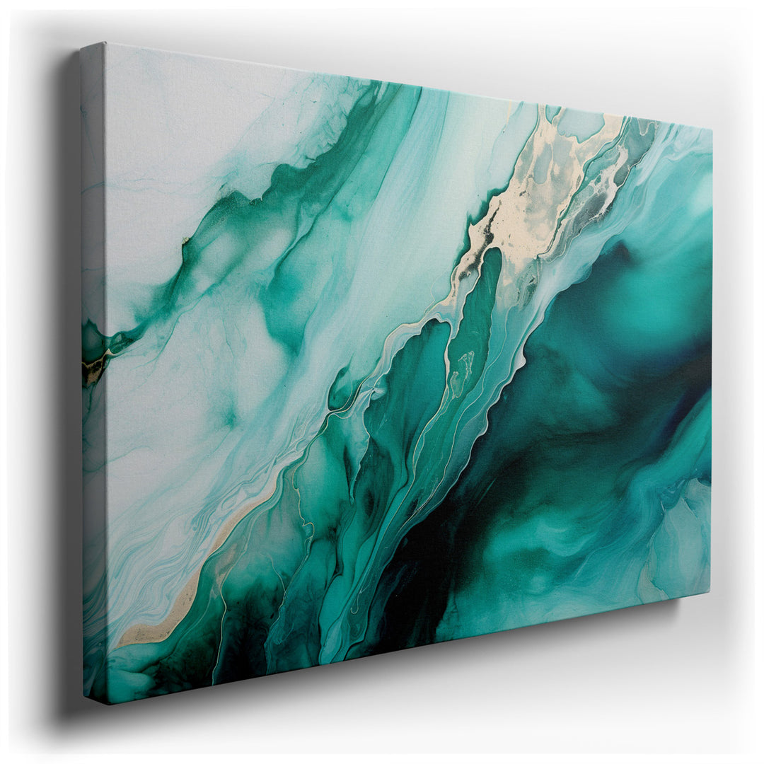 canvas print on wrapped canvas for wall decor – This captivating wall art is an abstract representation that masterfully captures the essence of tranquility and the sub...