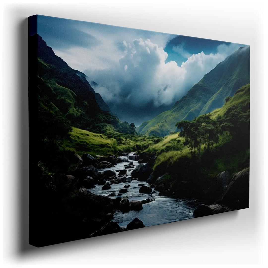 canvas print on wrapped canvas for wall decor – This enchanting wall art captures the essence of a serene and untouched natural landscape, making it a perfect addition...