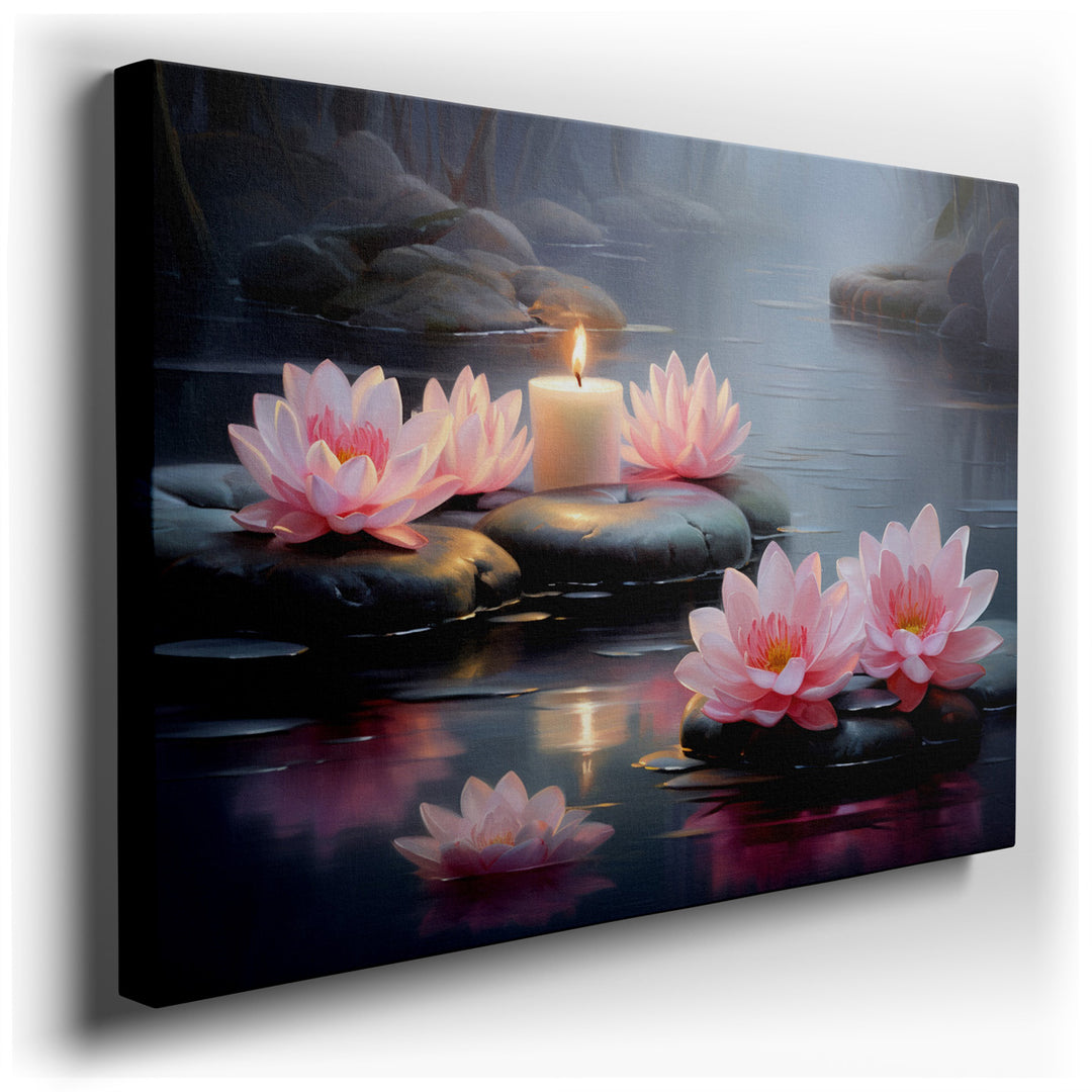canvas print on wrapped canvas for wall decor – This exquisite wall art captures a serene and tranquil scene that is both soothing and visually appealing, making it an...