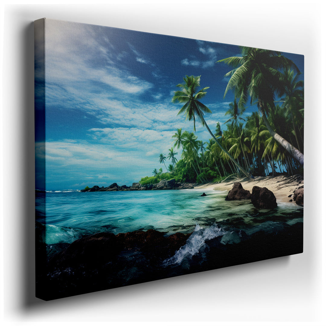 canvas print on wrapped canvas for wall decor – Imagine a wall art that captures the essence of a tropical paradise, a scene so vivid and inviting that it transforms th...