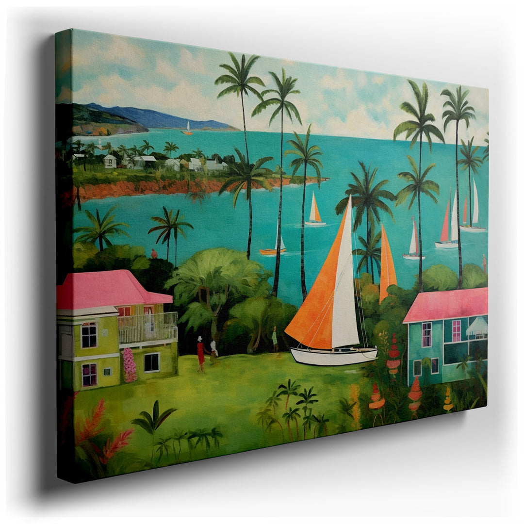 canvas print on wrapped canvas for wall decor – This enchanting wall art captures the essence of a tropical paradise, making it an ideal addition to any room that could...