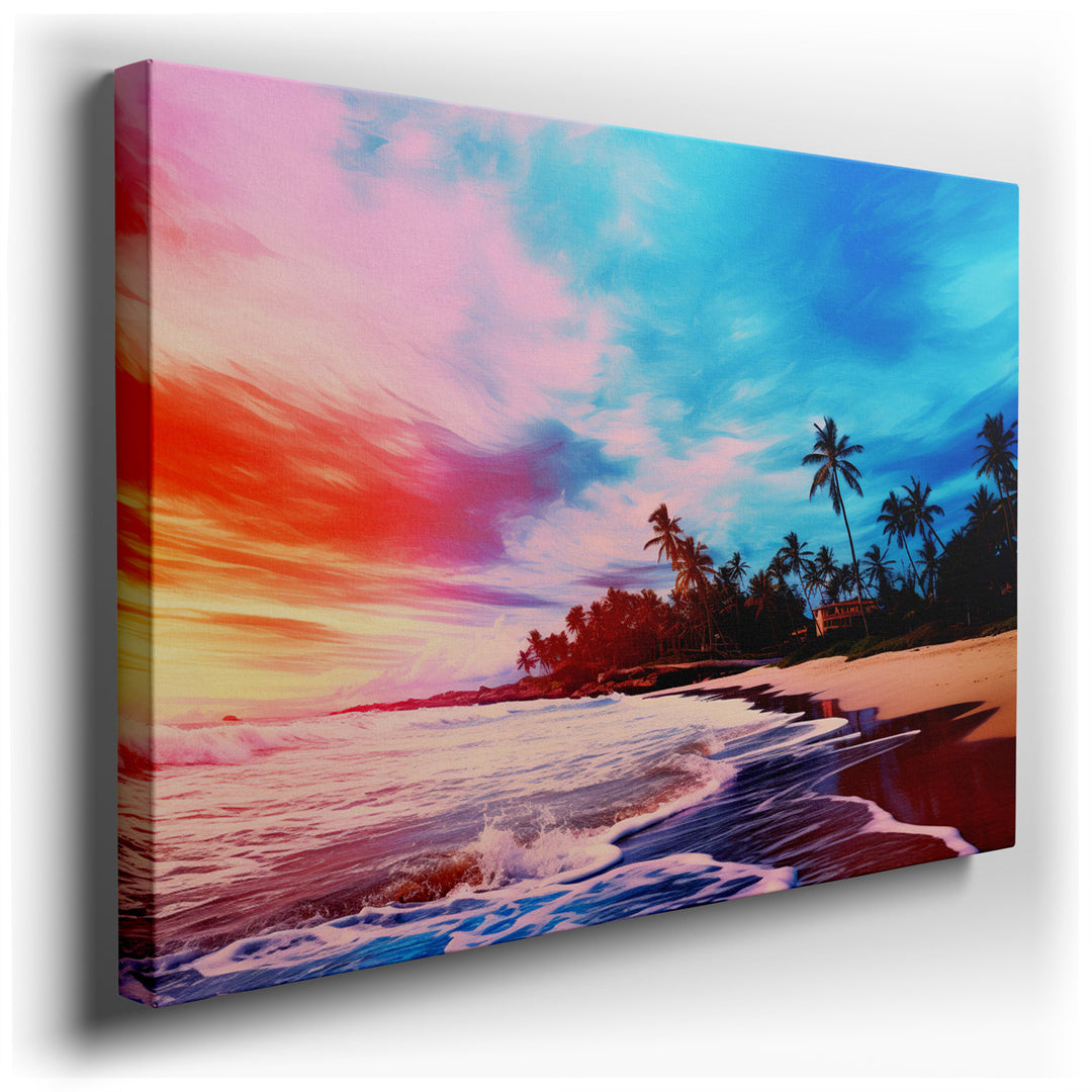 canvas print on wrapped canvas for wall decor – Imagine a wall art that encapsulates the essence of a tranquil paradise, where the majesty of nature unfolds in a sympho...