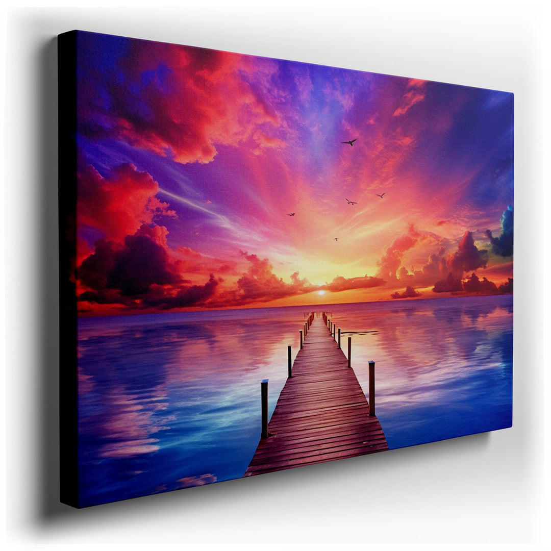 canvas print on wrapped canvas for wall decor – This captivating wall art portrays a serene and picturesque scene that is both soothing and inspiring. At the heart of t...