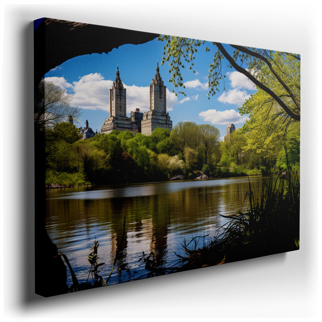 canvas print on wrapped canvas for wall decor – This wall art, a masterful depiction of Central Park, offers a serene and picturesque view that encapsulates the harmoni...