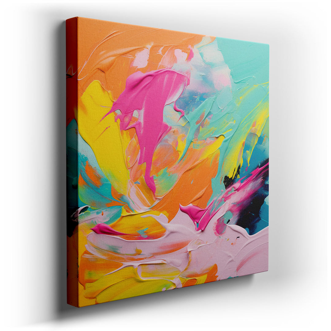canvas print on wrapped canvas for wall decor – This captivating abstract wall art is a masterful display of color and emotion, making it a striking addition to any roo...