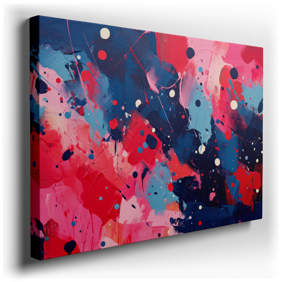 canvas print on wrapped canvas for wall decor – This vibrant abstract wall art is a captivating masterpiece that exudes a sense of energy and creativity, making it a pe...